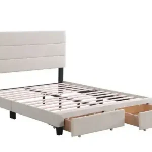 FULL PLATFORM STORAGE BED - BEIGE