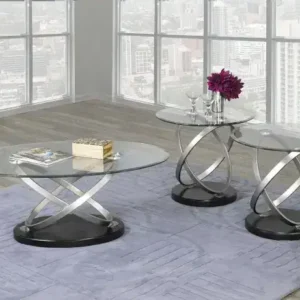 3-PIECE COFFEE SET - BLACK/SILVER