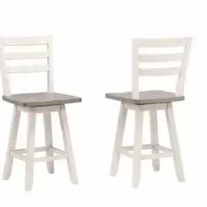 COUNTER STOOL, SET OF 2 - GREY/WHITE