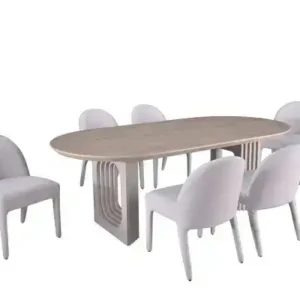 7-PIECE DINING SET - BEIGE