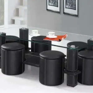 IF 2056 - Coffee Table & 6 Stools (Black)