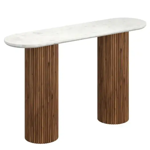 Jilsa Console Table, 50" in Walnut and White
