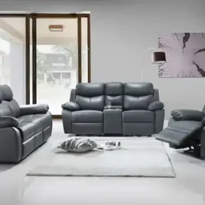 IF 8121 (Grey Leather Match) - 3Pc Power Recliner Set