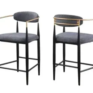 COUNTER STOOL, SET OF 2, GREY