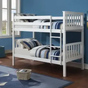 B 101 Single/Single Bunk Bed - White
