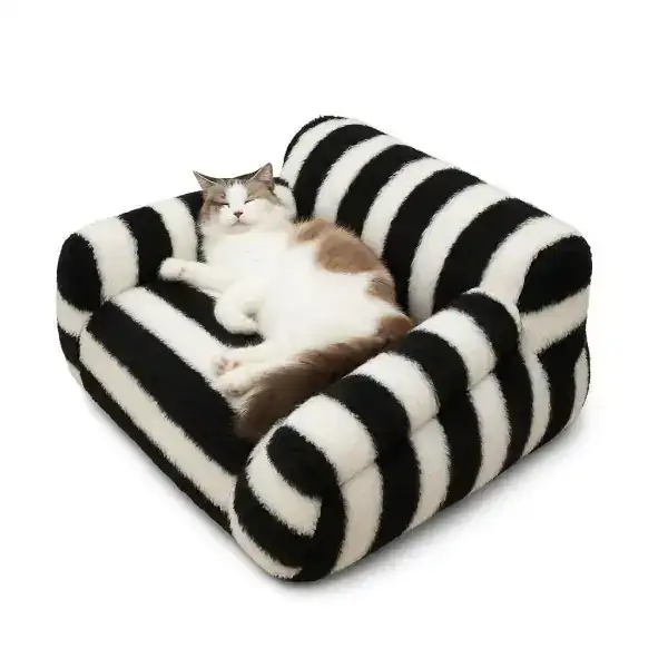 PET BED - BLACK/WHITE