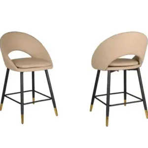 COUNTER STOOL, SET OF 2, BEIGE