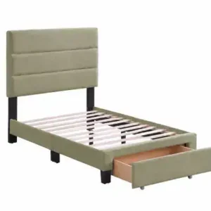 TWIN PLATFORM STORAGE BED - OLIVE