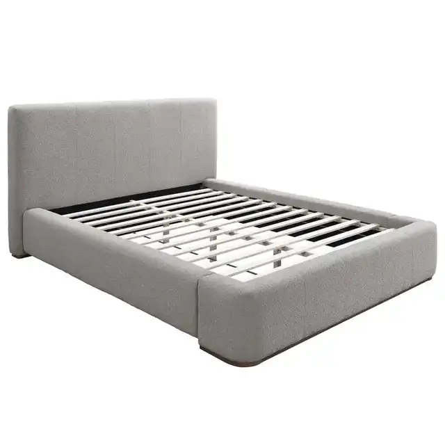 Harrod 60" Queen Platform Bed in Mushroom and Walnut