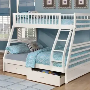 B 117 Single/Double Bunk Bed (Includes Set of Drawers) - White