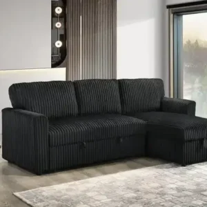 IF 9024 - Sofabed Sect. w/ Rev. Chaise (Blk Fabric)