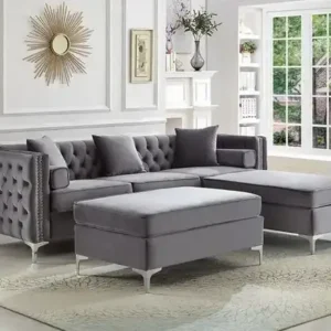 IF 9280 - Sectional w/ Rev. Chaise (Grey Velvet)