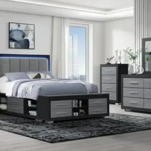 Emma (Black-Grey) - 54" Double Bedroom Set