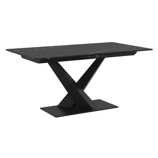 Julius and Talon 7pc Dining Set - Black Table and Camel Chairs