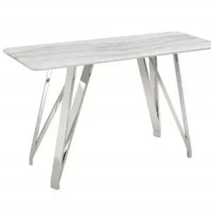 SOFA TABLE - WHITE/SILVER