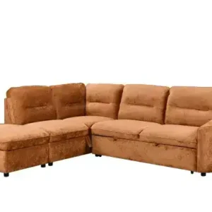 LHF SECTIONAL SLEEPER - BURNT ORANGE