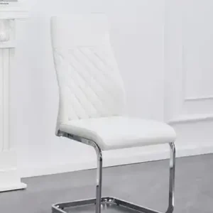 C-1575 - Chair (White PU) Diamond — 1 Chair