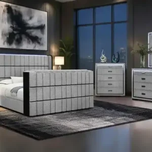 Isabella-Grey - 60" Queen Bed (Requires Box)