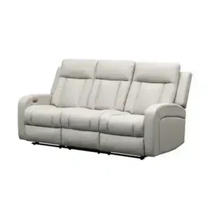 LEATHER POWER RECLINER SOFA - BEIGE