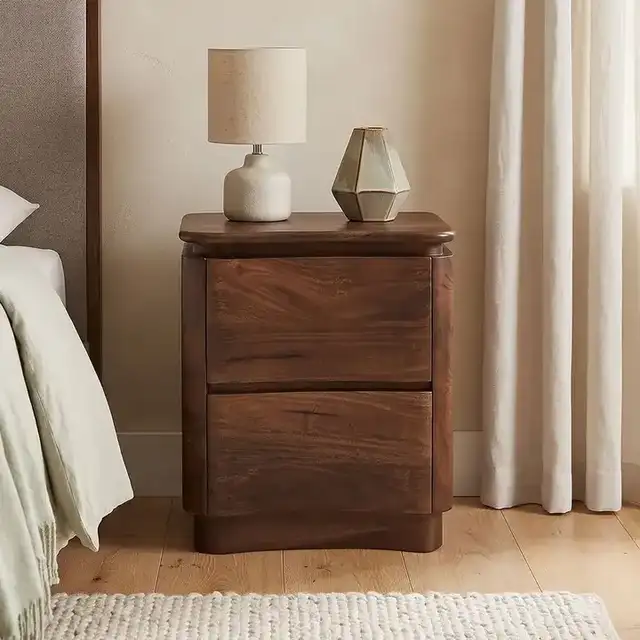 Akhila 2 Drawer Accent Table in Walnut