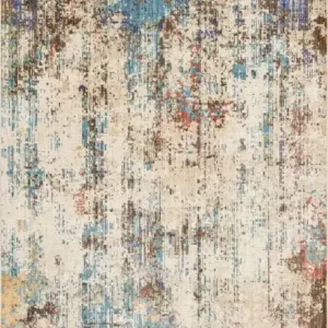 5 X 8 AREA RUG - CREAM/TAUPE/BLUE