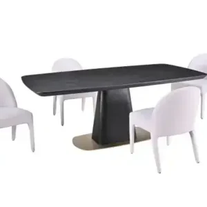 5-PIECE DINING SET - BLACK/BEIGE