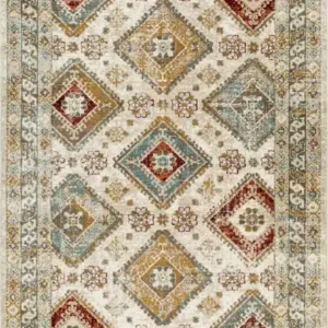 5 X 8 AREA RUG - CREAM/GREY/TAUPE