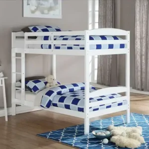 B 124 Single/Single Bunk Bed - White