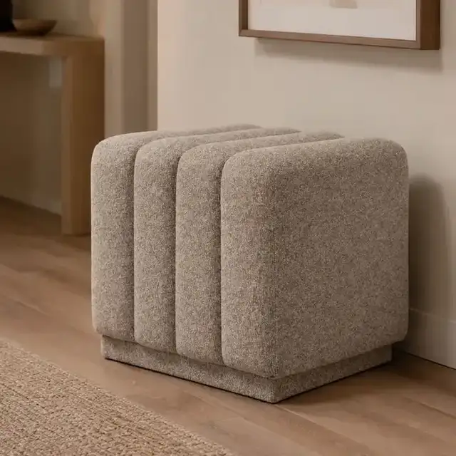 Pollo Square Ottoman in Stone