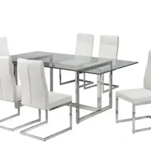 7-PIECE DINING SET- WHITE