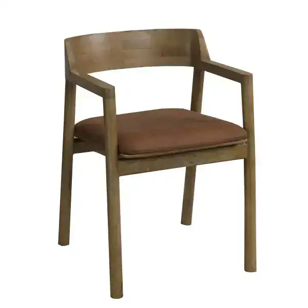 Zola Solid Mango Wood Dining Armchair — 1 Chair