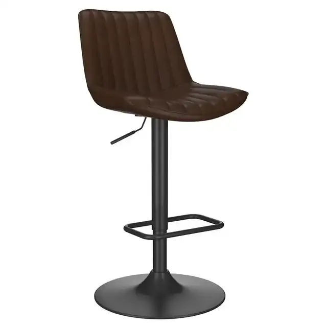 Kosi Adjustable Air-Lift Stool, Set of 2 in Brown and Black