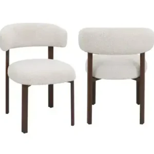 DINING CHAIR WALNUT/BEIGE — 1 Chair