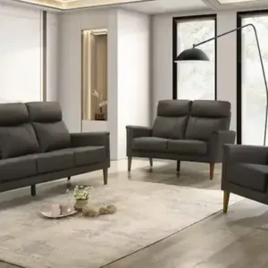 IF 8011 (Brown Leather Match) - 3Pc Sofa Stationary Set
