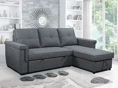 IF 9040 - Sofabed Sect. w/ Rev. Chaise (Grey Fabric)