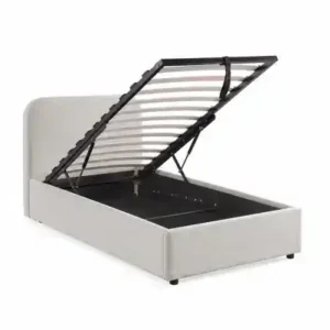TWIN PLATFORM STORAGE BED - BEIGE