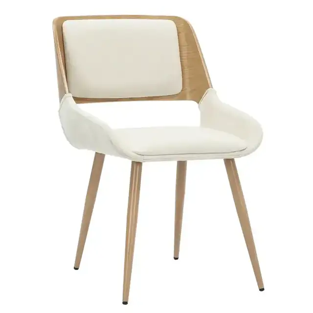 Hudson Dining/Lounge Chair in Beige Fabric and Natural — 1 Chair