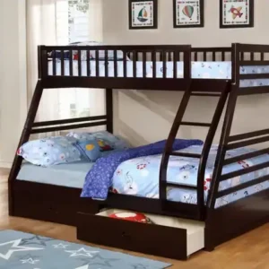 B 117 Single/Double Bunk Bed (Includes Set of Drawers) - Espresso
