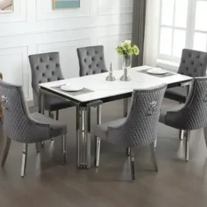 T 1274 - Table Only (Chrome w/ Ceramic Marble)