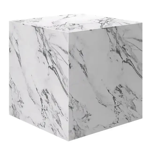 Artemis Square Accent Table in Bulgari White