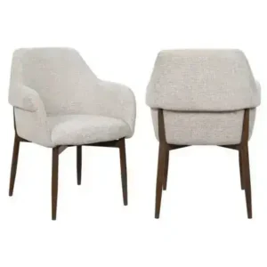 DINING CHAIR WALNUT/BEIGE — 1 Chair