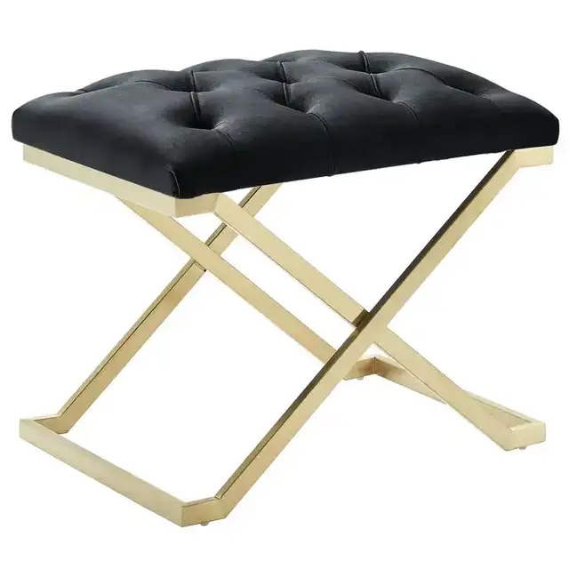 Rada Bench in Black and Brushed Gold