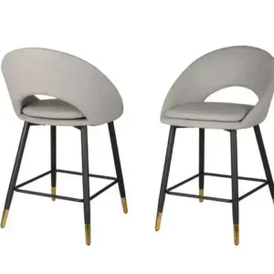 COUNTER STOOL, SET OF 2 - GREY