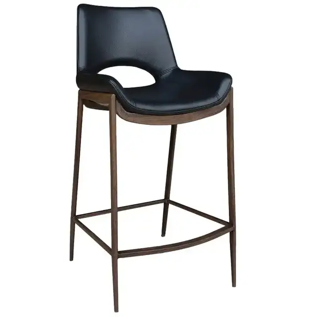 Icona 26" Counter Stool in Black and Walnut