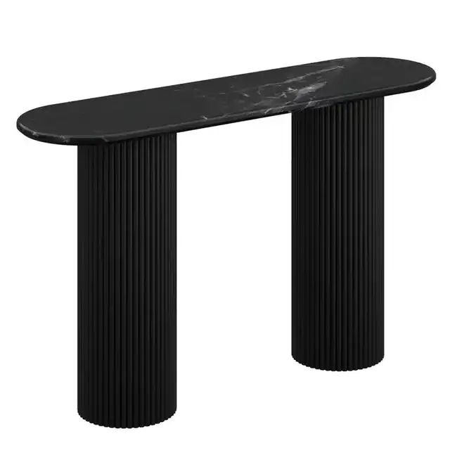 Jilsa Console Table, 50" in Black and Black