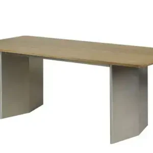 DINING TABLE - OAK/MATTE CHROME