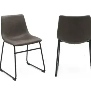 DINING CHAIR, SET OF 2, VINTAGE BROWN