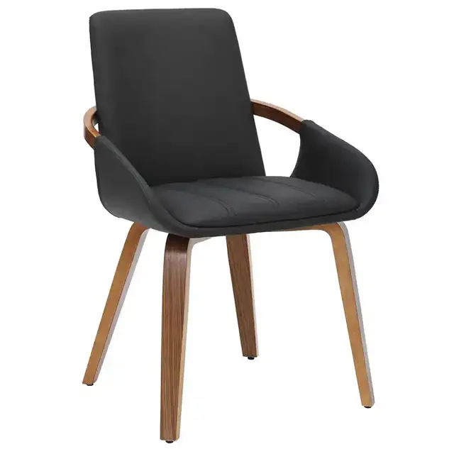 Caspian Dining/Lounge Chair in Black and Dark Walnut — 1 Chair
