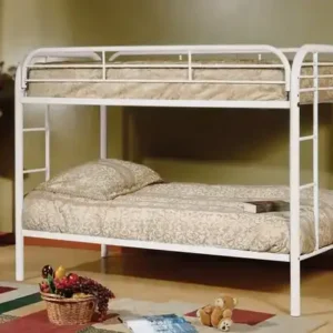 B 500 Single/Single Bunk Bed - White