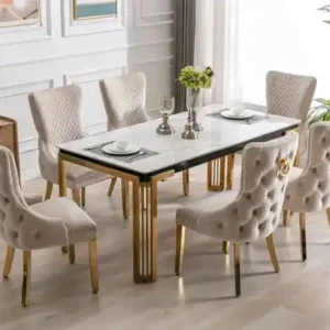 T 1275 - Table Only (Gold w/ Ceramic Marble)